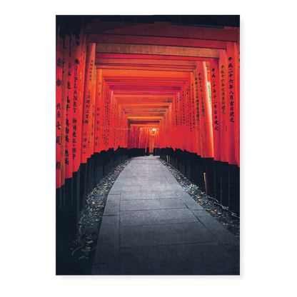 Fushimi Inari Shrine Gate In Kyoto Japanese Woodblock - Art Print