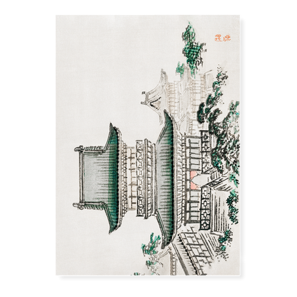 Japanese Architecture by Kōno Bairei - Art Print