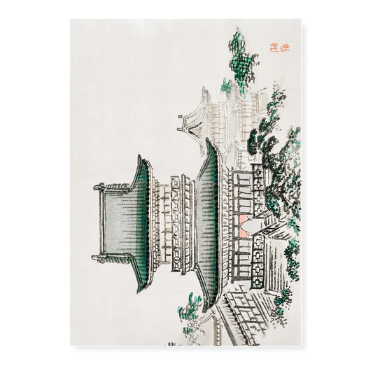 Japanese Architecture by Kōno Bairei - Art Print