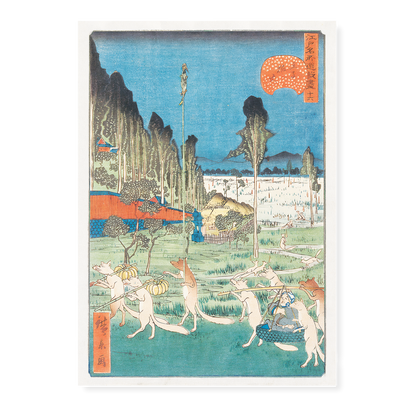 Fox-fires at Ôji By Utagawa Hiroshige - Art Print