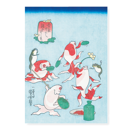 A Goldfish Drinking Party By Utagawa Kuniyoshi - Art Print