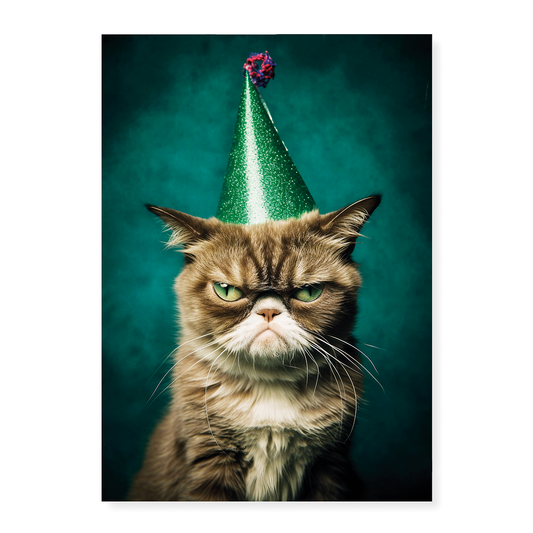 Grumpy party cat - Art Print