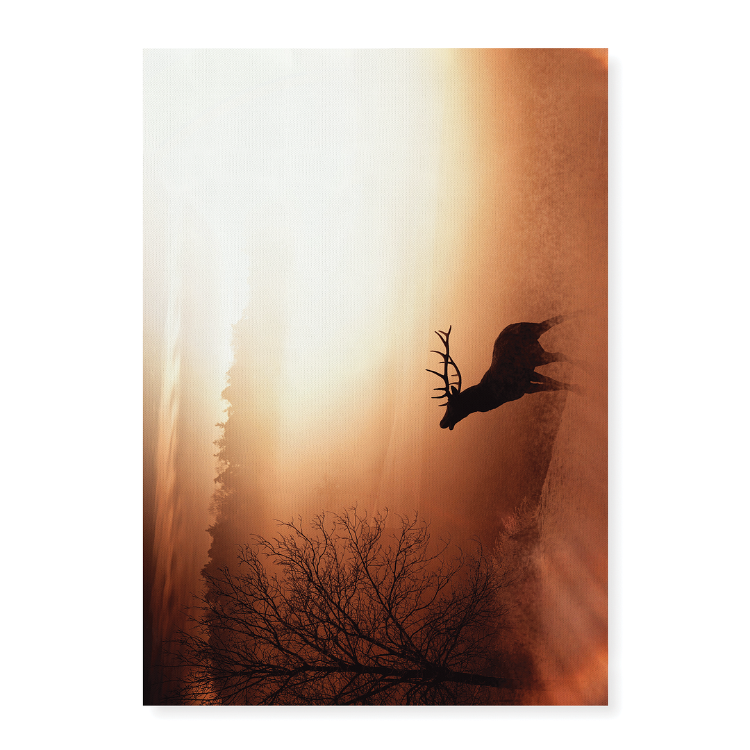 Free elk with horns - Art Print