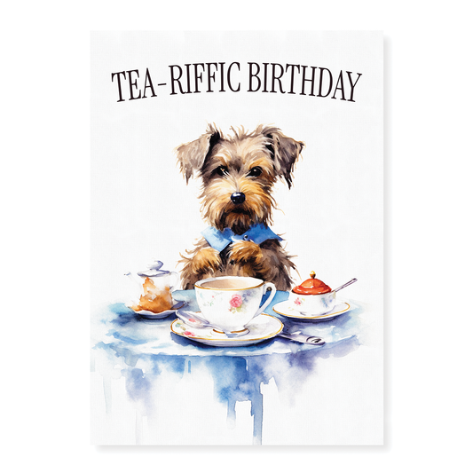 Tea-riffic birthday dog - Art Print