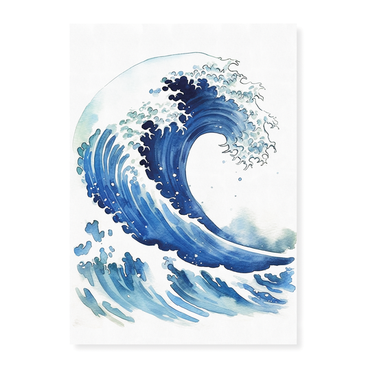 Great wave watercolour style  - Art Print