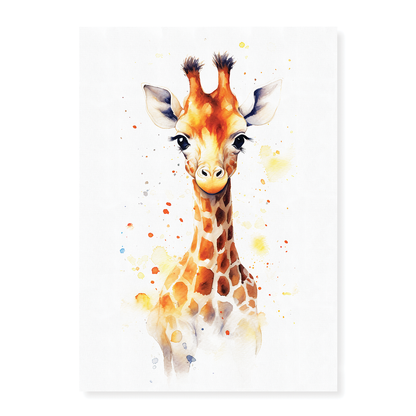 Watercolour giraffe - Art Print