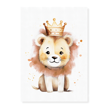 Little lion with a crown - Art Print