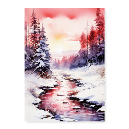 Snowy Horizon at Twilight - Art Print