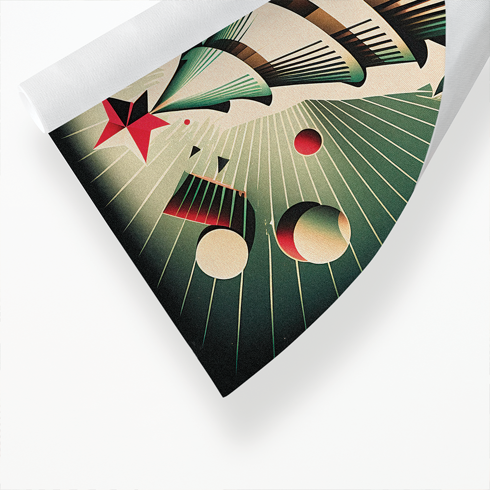 Red and green Christmas tree - Art Print