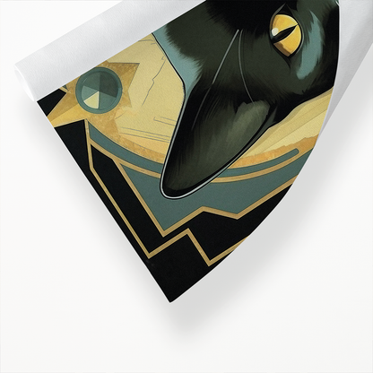 Elegant black cat I - Art Print