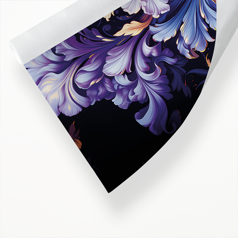 Purple flower art deco pattern - Art Print