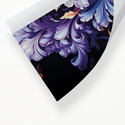 Purple flower art deco pattern - Art Print