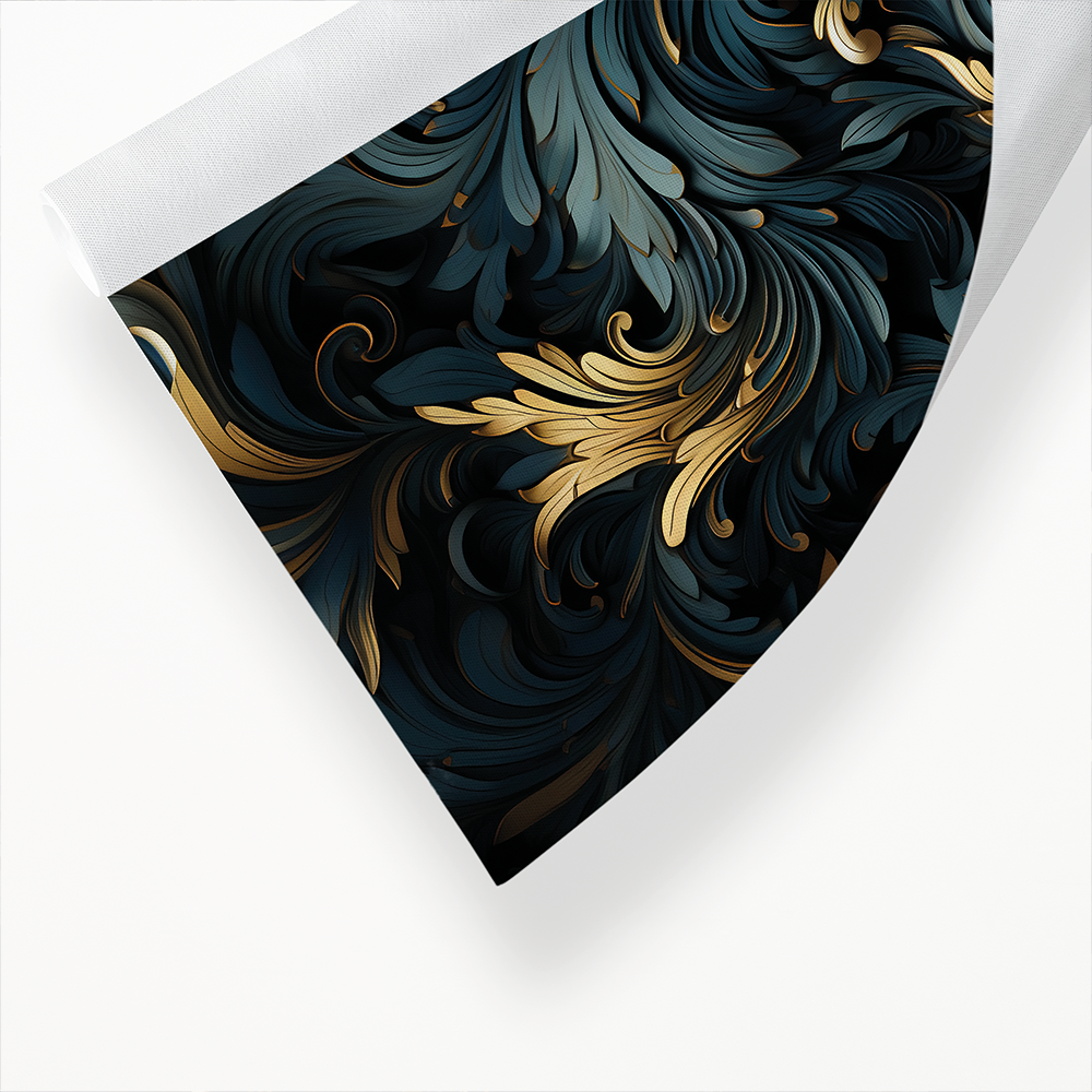 Black and gold art deco pattern - Art Print