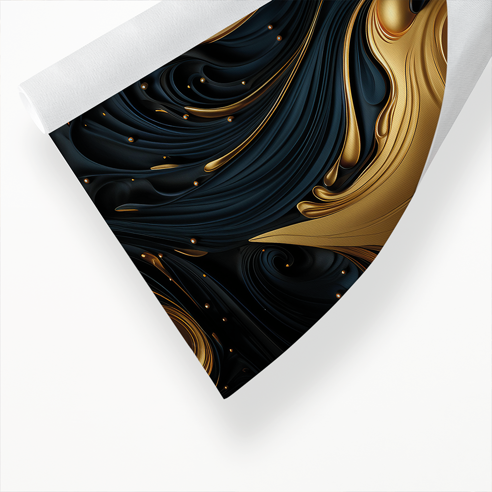 Black and gold art deco pattern II - Art Print