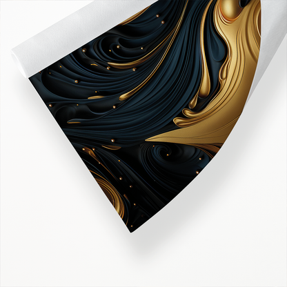 Black and gold art deco pattern II - Art Print