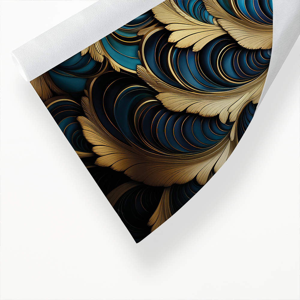 Blue and Gold pattern - Art Print