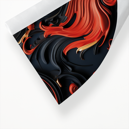 Red, Gold and black pattern - Art Print