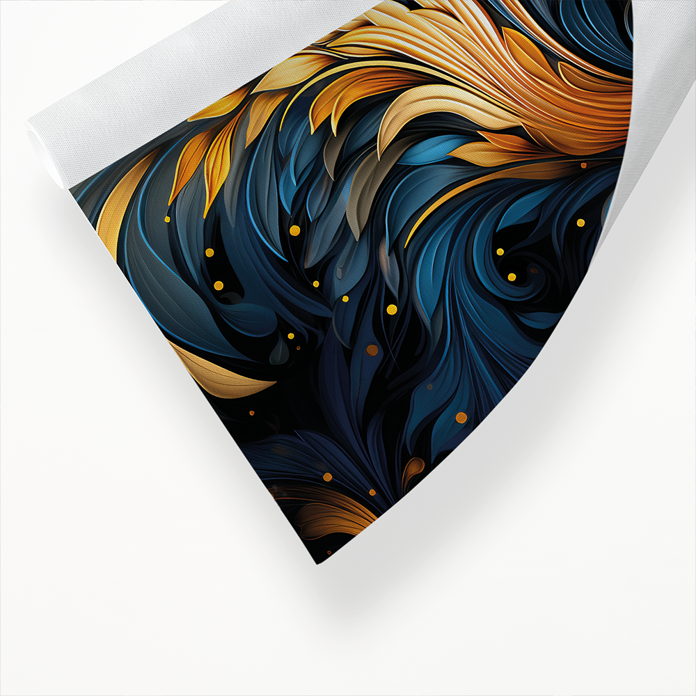 Gold and blue art deco pattern  - Art Print