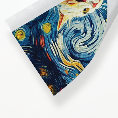 Cat in the Starry night in Van Gogh style - Art Print