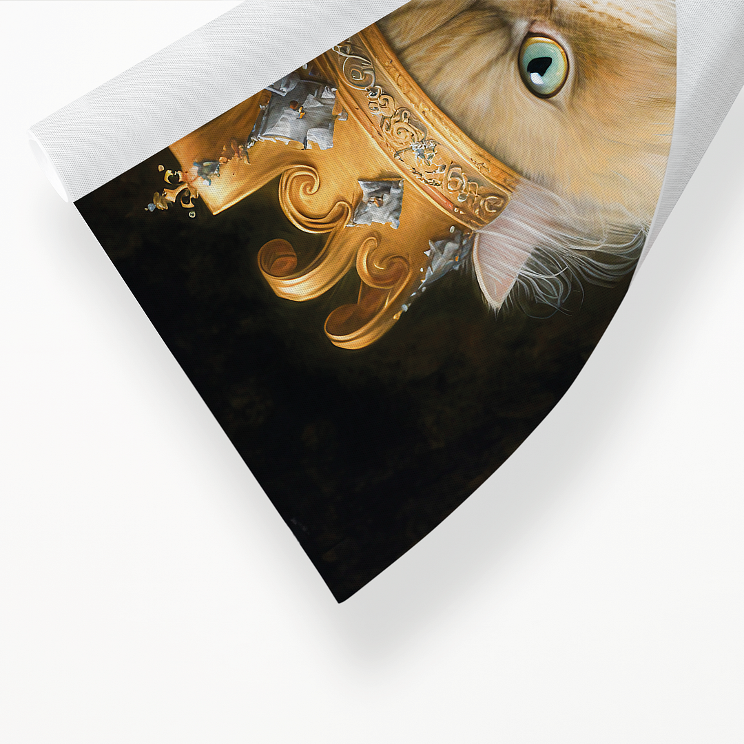 Renaissance painting of a Persian cat as a king - Art Print