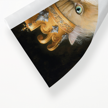 Renaissance painting of a Persian cat as a king - Art Print