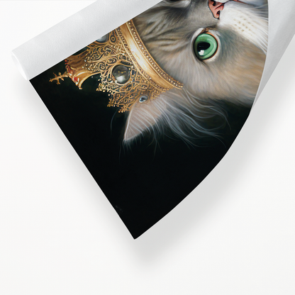 Renaissance painting of a Persian cat as a queen - Art Print