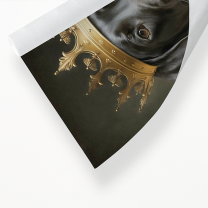 Renaissance painting of a black Labrador as a king - Art Print