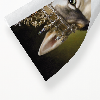 Renaissance painting of a Siberian Huskies as a queen - Art Print