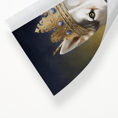Renaissance painting of a Siberian Huskies as a king - Art Print
