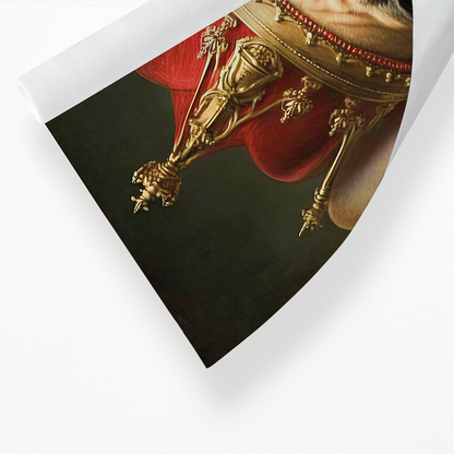Renaissance painting of a french bulldog as a king - Art Print