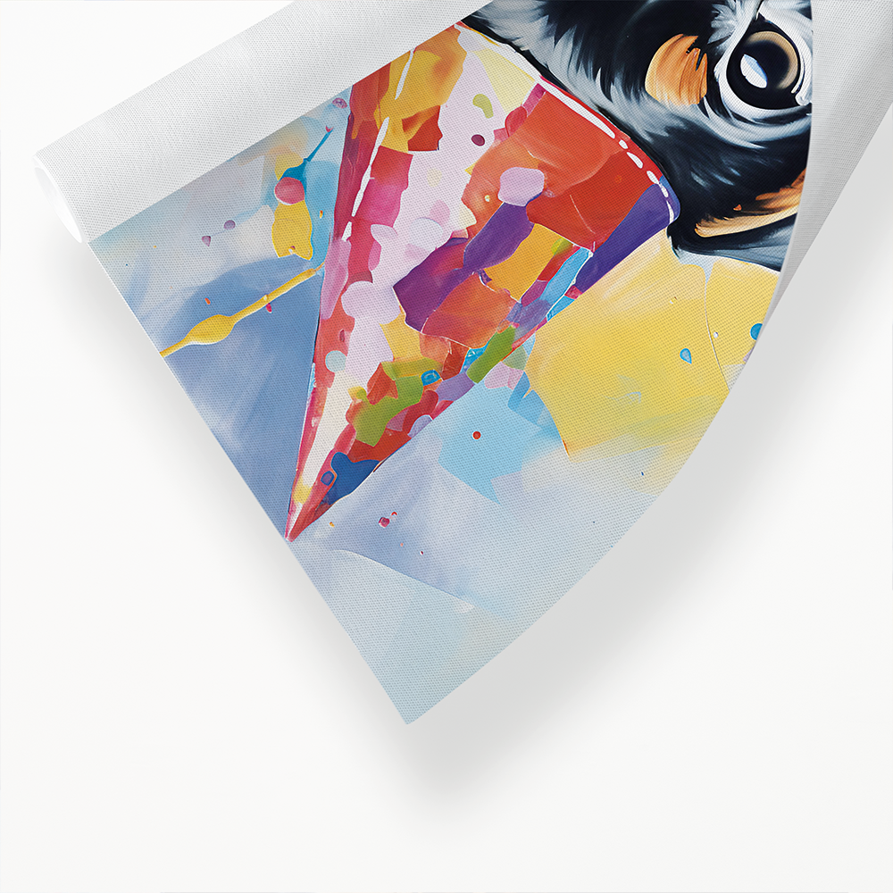 Dachshund wearing a party hat I - Art Print