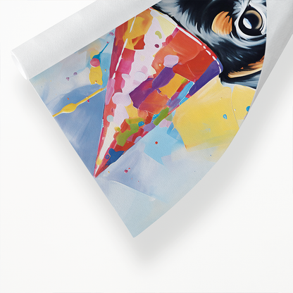 Dachshund wearing a party hat I - Art Print
