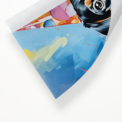 Dachshund wearing a party hat II - Art Print