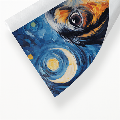 Dachshund and the starry night - Art Print