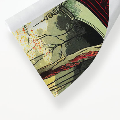 Red shrine in the forest - Art Print