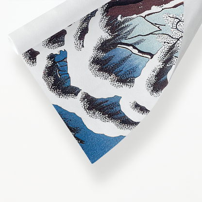 A Snowy Landscape with Mount Fuji - Art Print