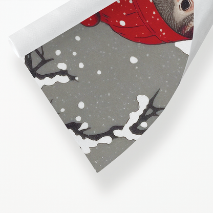 Baby monkey in the snow - Art Print