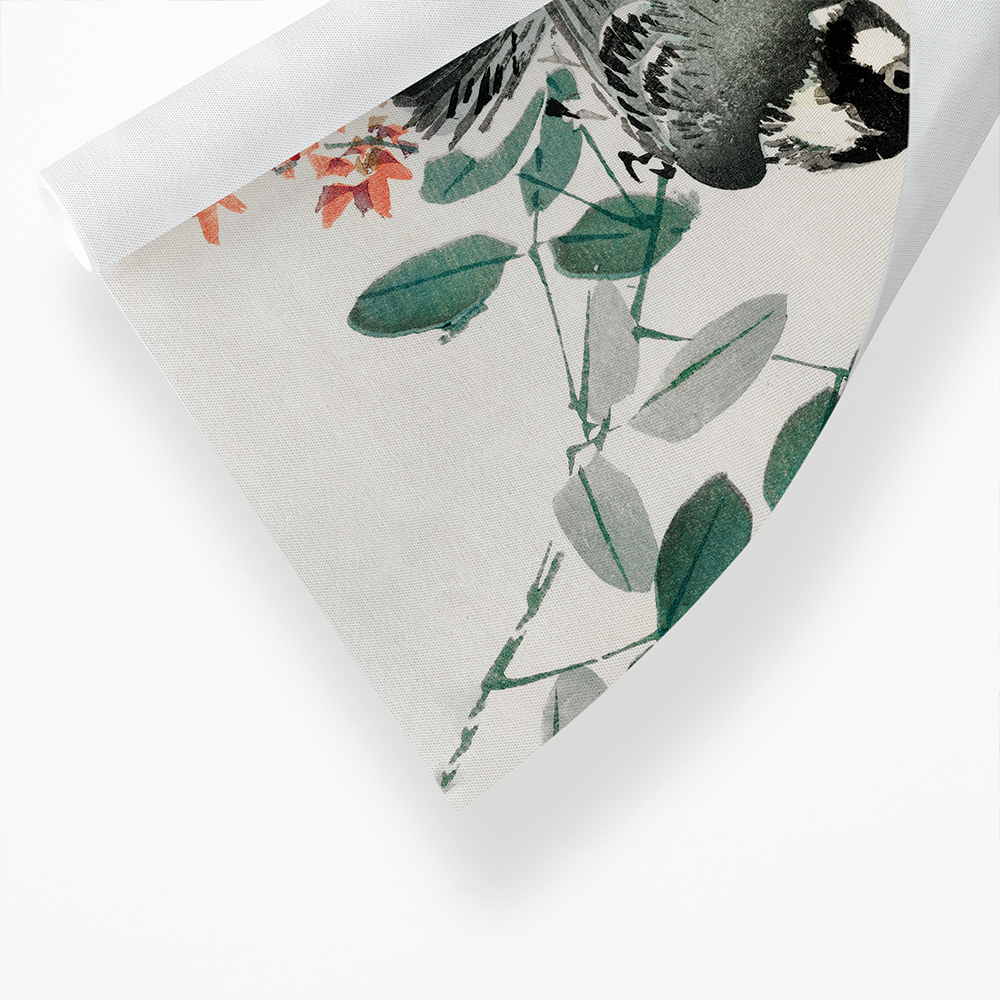 Black-capped chickadee by Kōno Bairei - Art Print