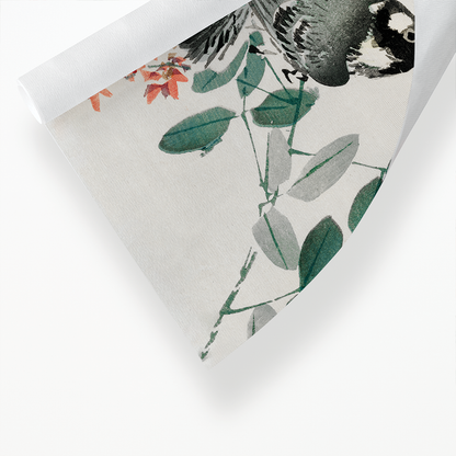 Black-capped chickadee by Kōno Bairei - Art Print