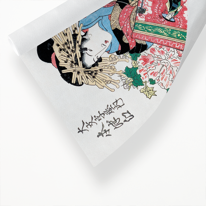 Japanese woman by Keisai Eisen - Art Print