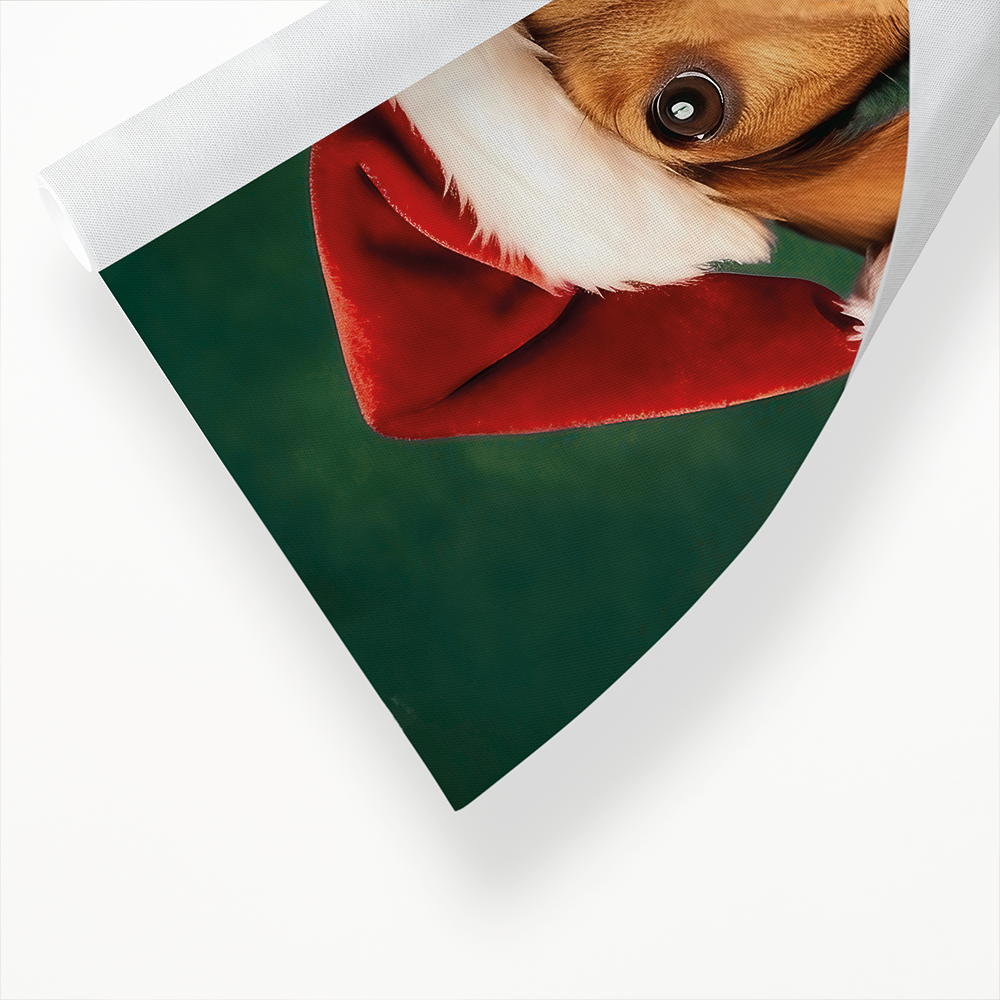 Dachshund Santa hat - Art Print