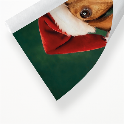 Dachshund Santa hat - Art Print