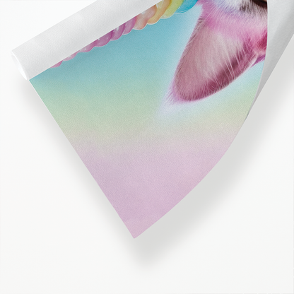 Cat with a unicorn horn - Art Print