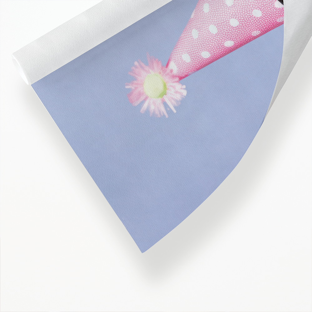 Dachshund with a pink party hat - Art Print