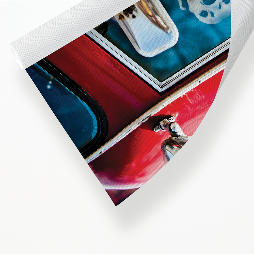 Dalmatian sitting in red car - Art Print