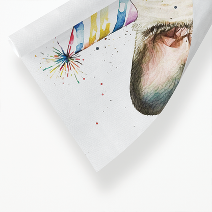 French bulldog wearing a party hat - Art Print