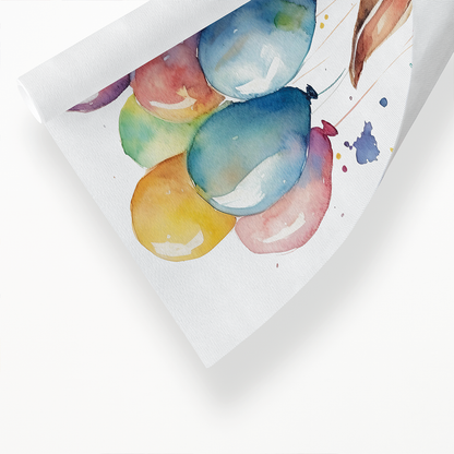 Bunny floating away with balloons - Art Print