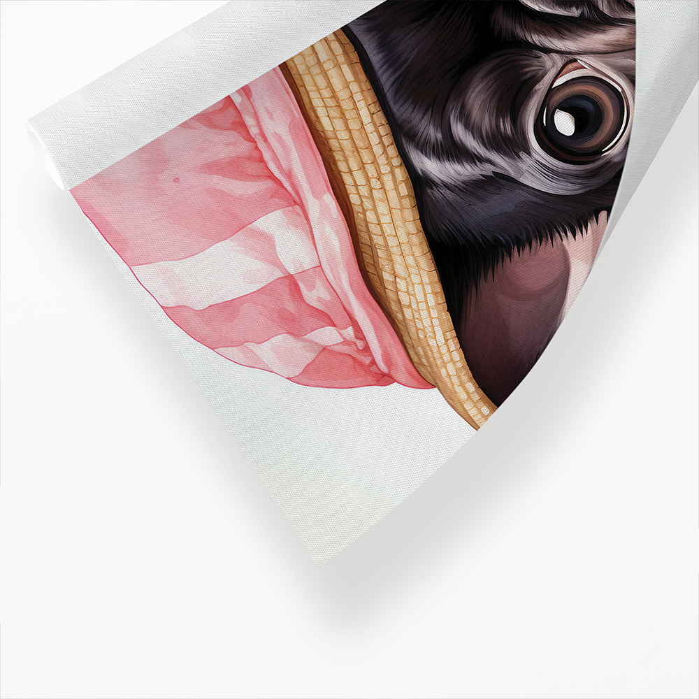 French Bulldog with strawberries - Art Print
