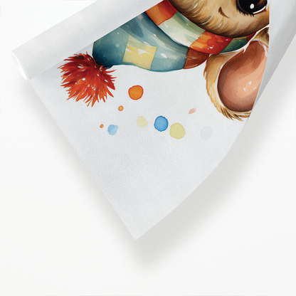Little mouse with christmas gifts - Art Print