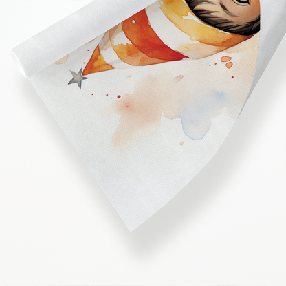 Little elf wearing a party hat - Art Print